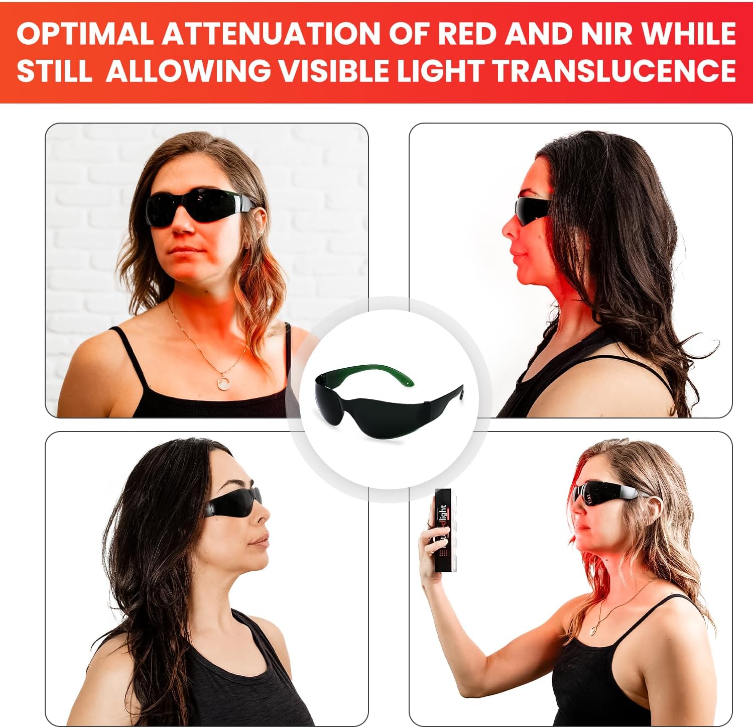 Mito Red Light | Red Light Therapy Glasses IR5 (Extra Dark)