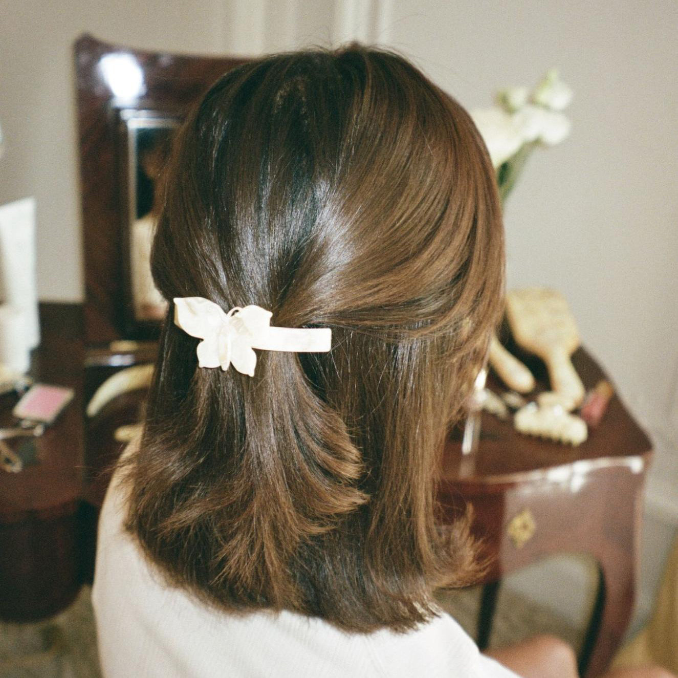 Ponytail Barrette in Chantilly Papillon